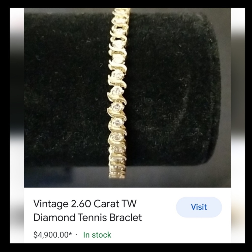 Stunning 14k  4.26ct tw Natural Diamond 6mm S-Link Tennis Bracelet 14k Gold - Picture 5 of 10